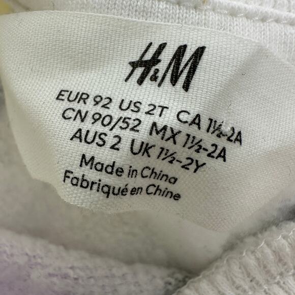 H&M Smiley World Oversized Printed Sweatshirt White Happy Face Toddler 2T - Picture 4 of 5